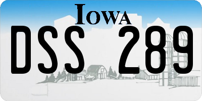 IA license plate DSS289