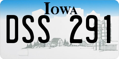 IA license plate DSS291