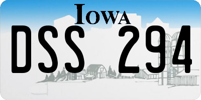 IA license plate DSS294