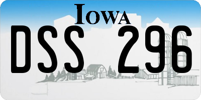 IA license plate DSS296