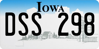 IA license plate DSS298