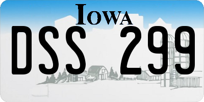 IA license plate DSS299