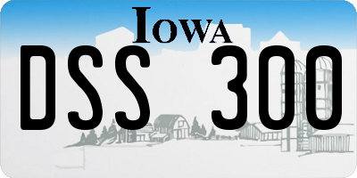 IA license plate DSS300