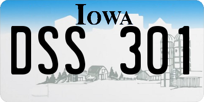 IA license plate DSS301