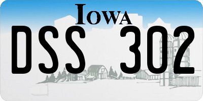 IA license plate DSS302