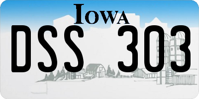 IA license plate DSS303