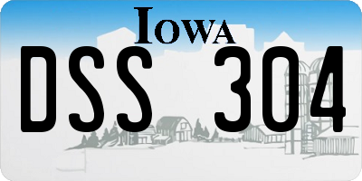 IA license plate DSS304