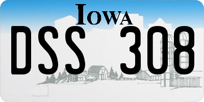 IA license plate DSS308