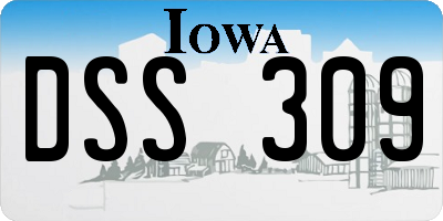 IA license plate DSS309