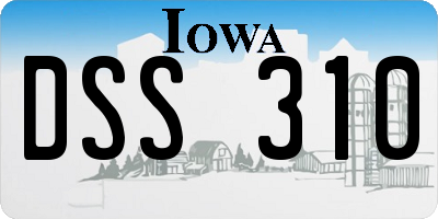 IA license plate DSS310