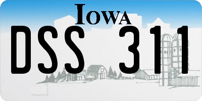 IA license plate DSS311