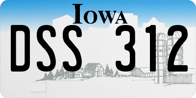 IA license plate DSS312