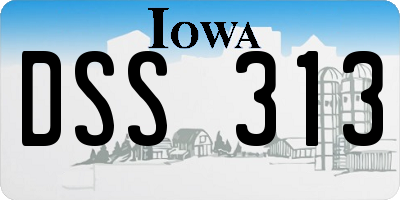 IA license plate DSS313