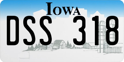 IA license plate DSS318