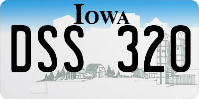 IA license plate DSS320
