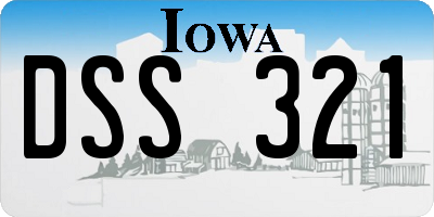 IA license plate DSS321