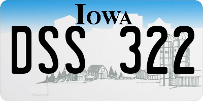 IA license plate DSS322