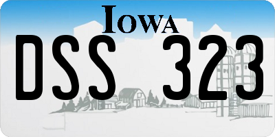 IA license plate DSS323