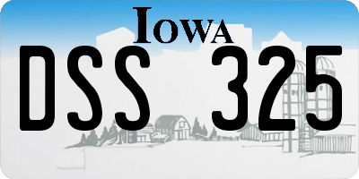 IA license plate DSS325