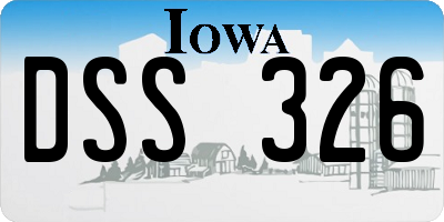 IA license plate DSS326