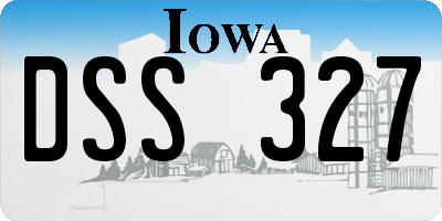 IA license plate DSS327