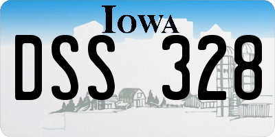 IA license plate DSS328