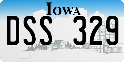 IA license plate DSS329