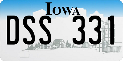 IA license plate DSS331