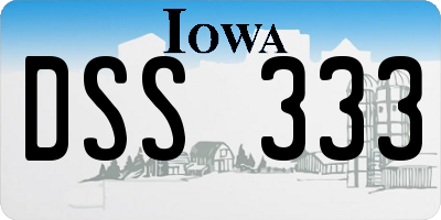 IA license plate DSS333