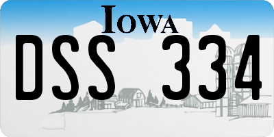 IA license plate DSS334