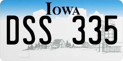 IA license plate DSS335