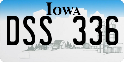 IA license plate DSS336