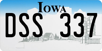 IA license plate DSS337