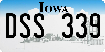 IA license plate DSS339