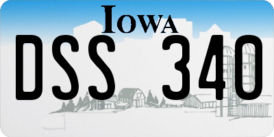 IA license plate DSS340