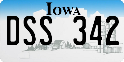 IA license plate DSS342