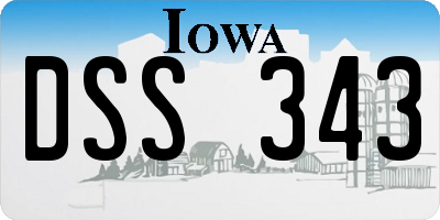 IA license plate DSS343