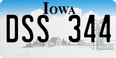 IA license plate DSS344