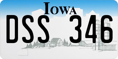 IA license plate DSS346