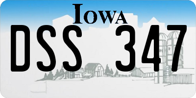 IA license plate DSS347