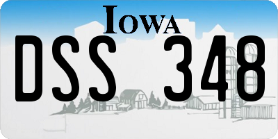 IA license plate DSS348
