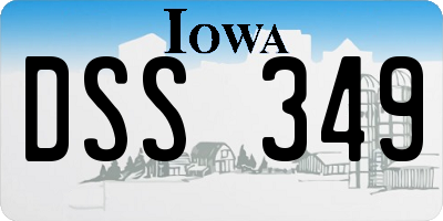 IA license plate DSS349