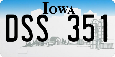 IA license plate DSS351