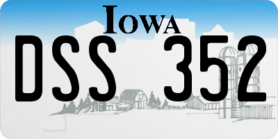 IA license plate DSS352