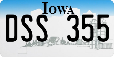 IA license plate DSS355