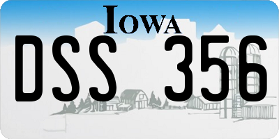 IA license plate DSS356