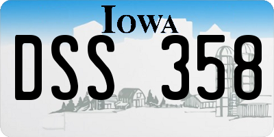 IA license plate DSS358