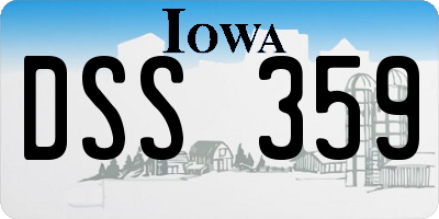 IA license plate DSS359