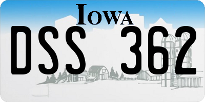 IA license plate DSS362