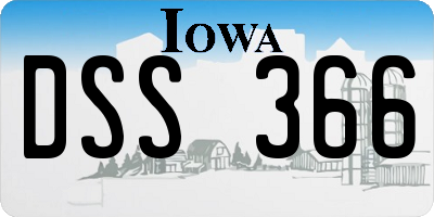 IA license plate DSS366